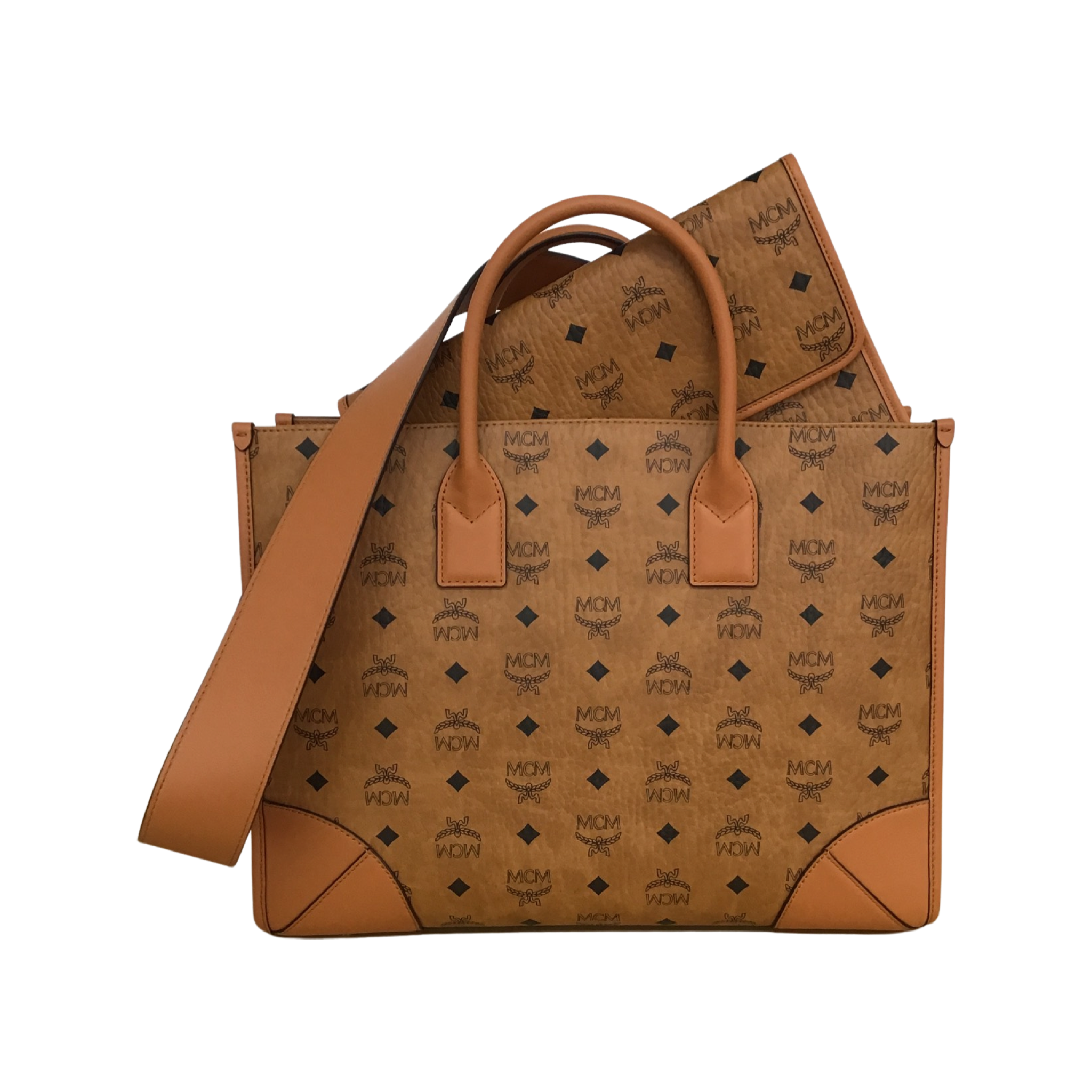 Mcm Large Munchen Leather Tote Bag