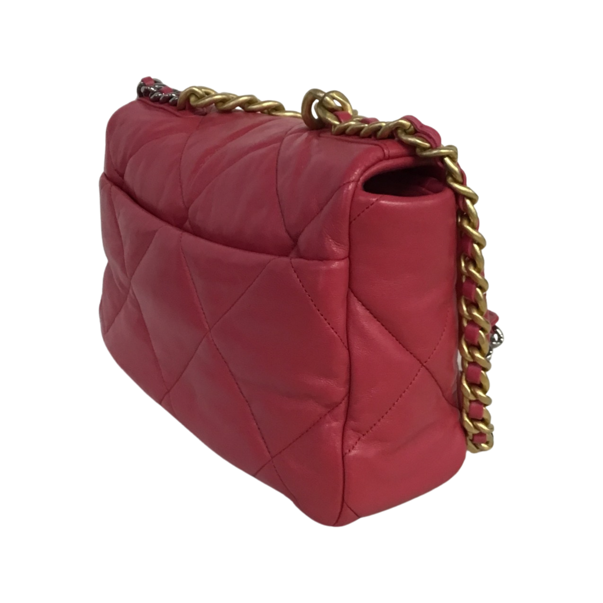 Chanel 19 Flap Bag Quilted Leather Large Red for Sale in New York